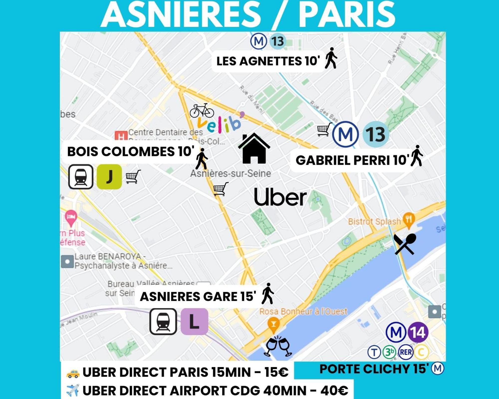 Le Vuitton Asnieres - 2 Pieces A 15 Min De Paris Daire Dış mekan fotoğraf